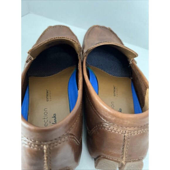 Clarks Markman Way Penny Loafer Shoes Men's 11 M Brown Leather Slip On Driving - Picture 6 of 11